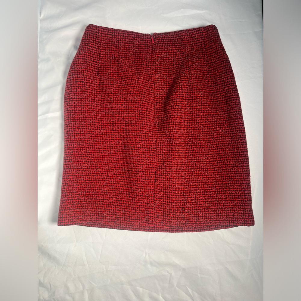 Red Tweed Skirt with Checkered Pattern - ’90s Alicia Silverstone Inspired